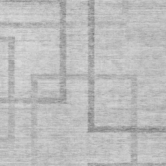 Gray Charcoal And Silver Geometric Washable Indoor Outdoor Area Rug Photo 6
