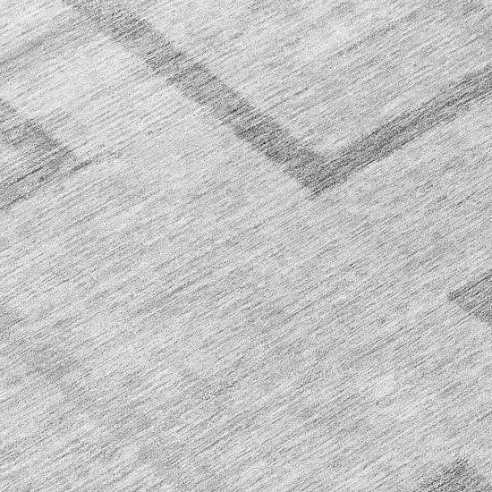 Gray Charcoal And Silver Geometric Washable Indoor Outdoor Area Rug Photo 8