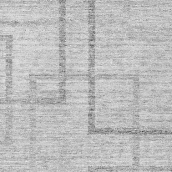 Gray Charcoal And Silver Geometric Washable Indoor Outdoor Area Rug Photo 6