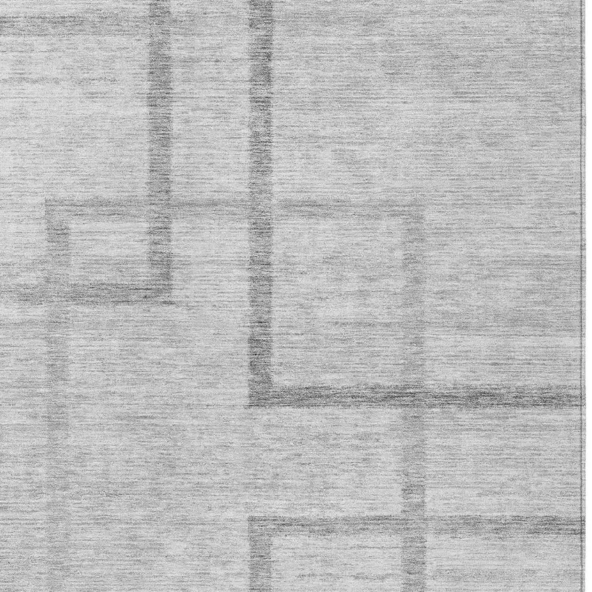 Gray Charcoal And Silver Geometric Washable Indoor Outdoor Area Rug Photo 6