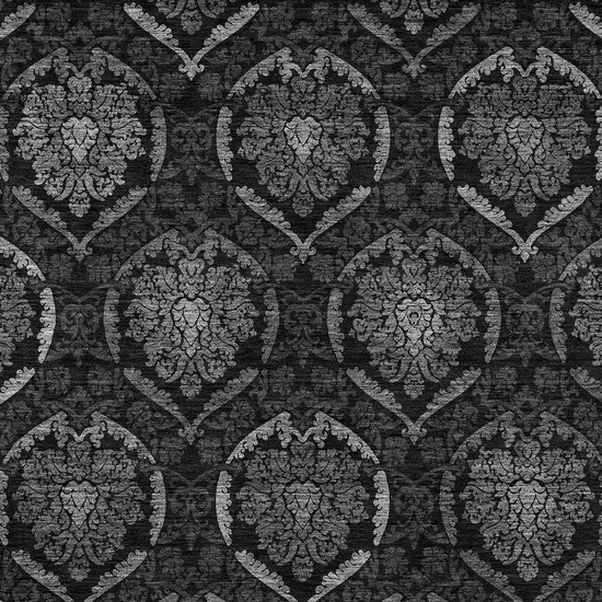 Gray Charcoal And Silver Medallion Washable Indoor Outdoor Area Rug Photo 6