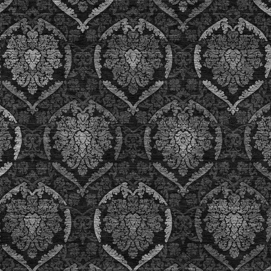 Gray Charcoal And Silver Medallion Washable Indoor Outdoor Area Rug Photo 6