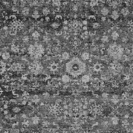 Gray Charcoal And Silver Oriental Washable Indoor Outdoor Area Rug Photo 5