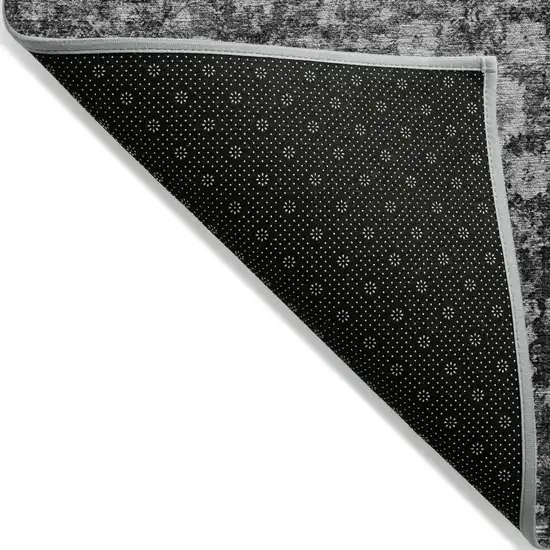 Gray Charcoal And Silver Oriental Washable Indoor Outdoor Area Rug Photo 3