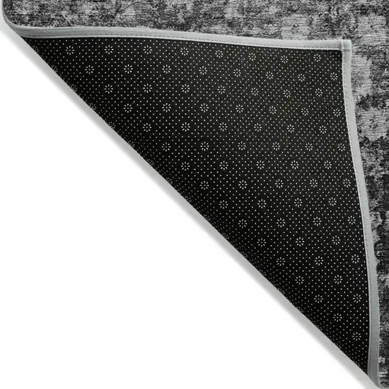 Gray Charcoal And Silver Oriental Washable Indoor Outdoor Area Rug Photo 3