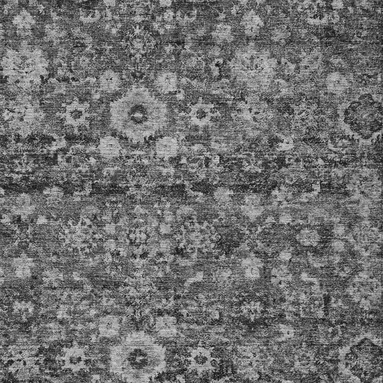 Gray Charcoal And Silver Oriental Washable Indoor Outdoor Area Rug Photo 5