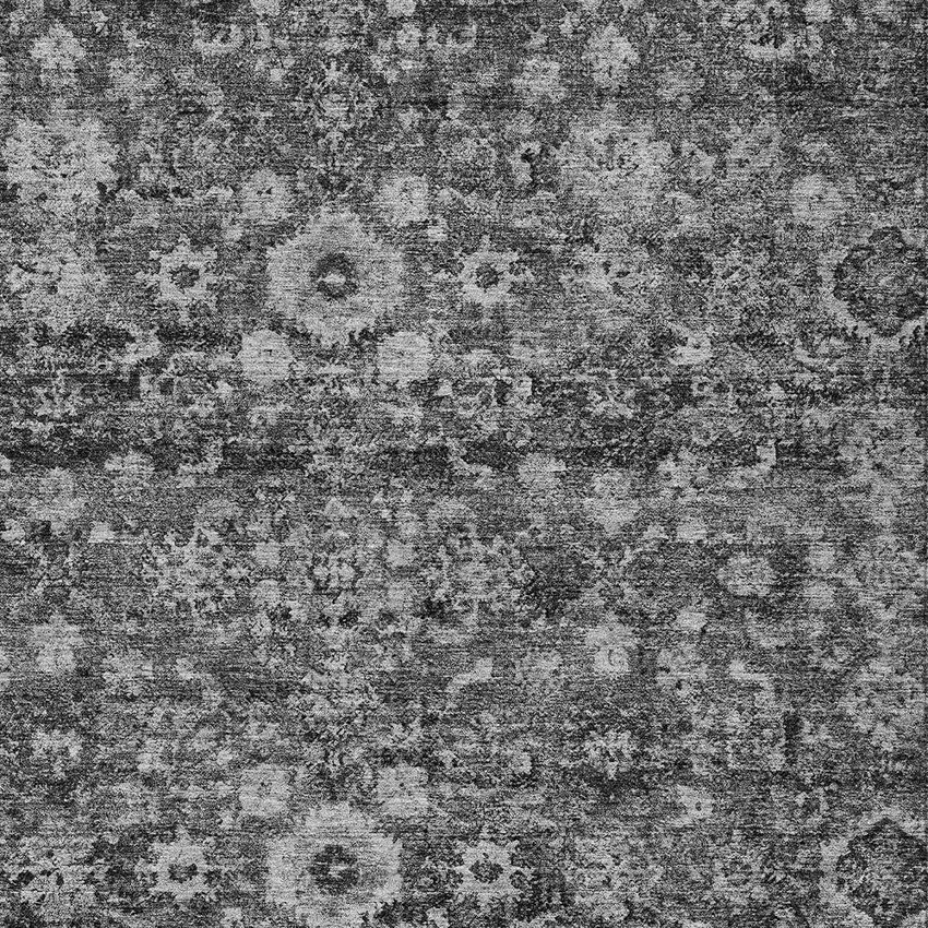 Gray Charcoal And Silver Oriental Washable Indoor Outdoor Area Rug Photo 5