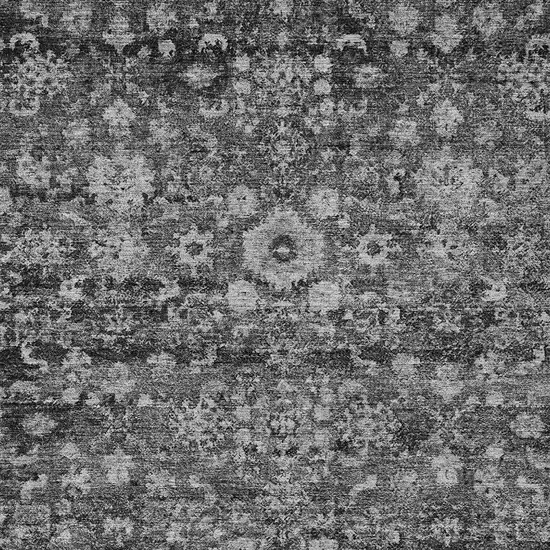 Gray Charcoal And Silver Oriental Washable Indoor Outdoor Area Rug Photo 5