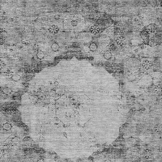 Gray Charcoal And Silver Oriental Washable Indoor Outdoor Area Rug Photo 6