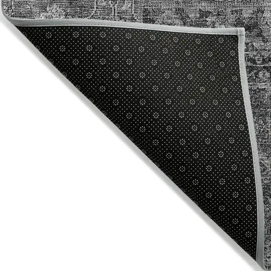 Gray Charcoal And Silver Patchwork Washable Indoor Outdoor Area Rug Photo 4