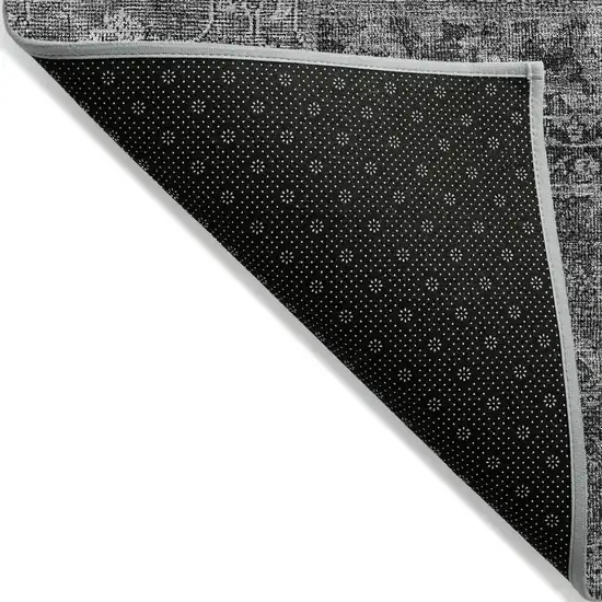 Gray Charcoal And Silver Patchwork Washable Indoor Outdoor Area Rug Photo 4