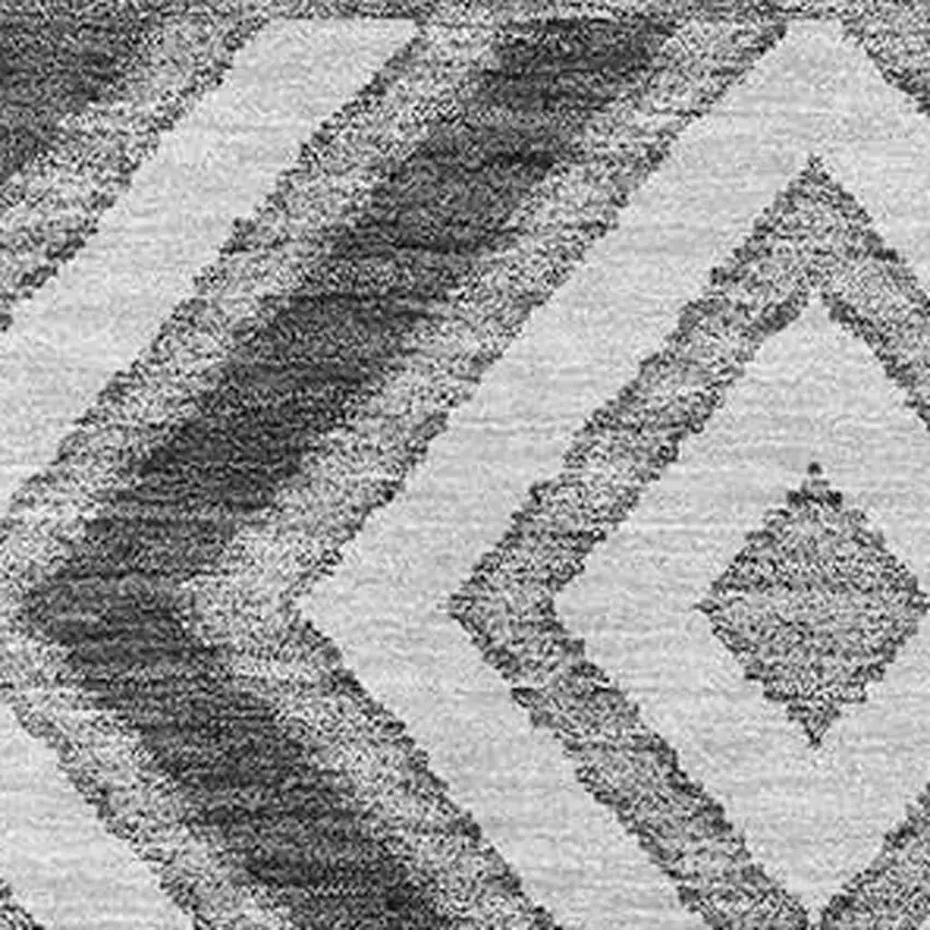 Gray Charcoal And Silver Southwestern Washable Area Rug With UV Protection Photo 2