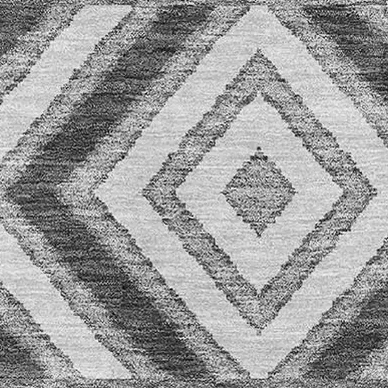 Gray Charcoal And Silver Southwestern Washable Area Rug With UV Protection Photo 2