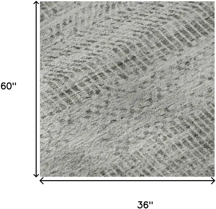 Gray Charcoal And Silver Striped Washable Area Rug With UV Protection Photo 8