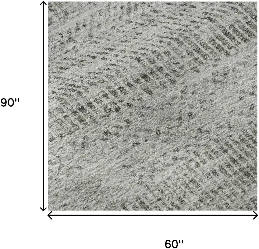 Gray Charcoal And Silver Striped Washable Area Rug With UV Protection Photo 8