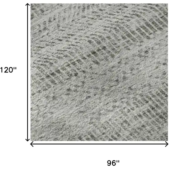 Gray Charcoal And Silver Striped Washable Area Rug With UV Protection Photo 8