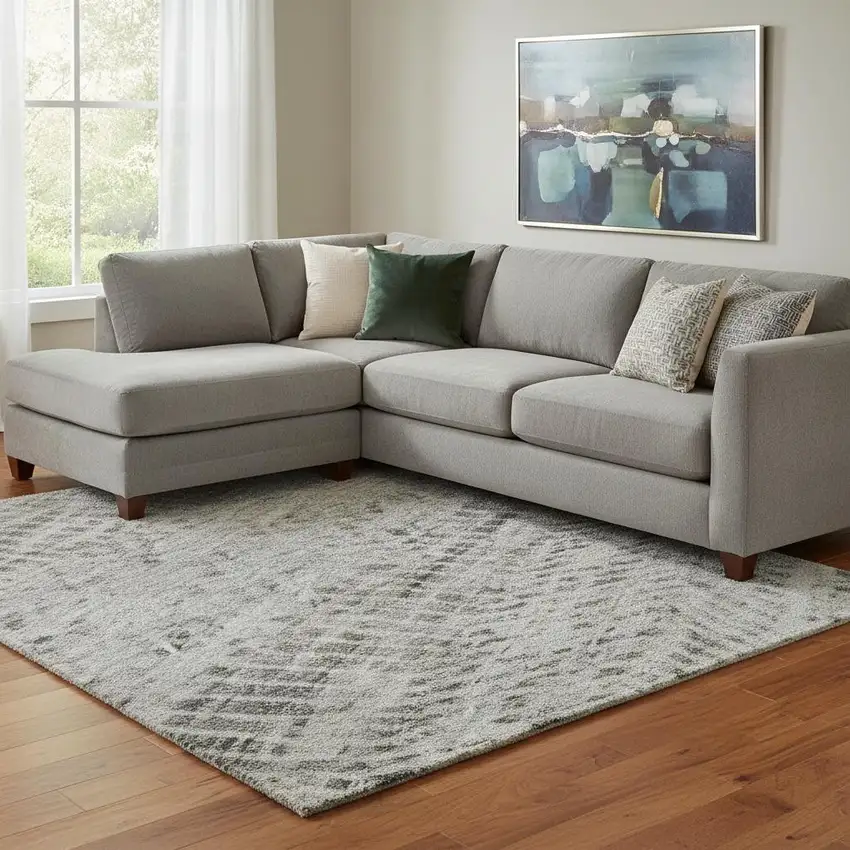 Gray Charcoal And Silver Striped Washable Area Rug With UV Protection Photo 2