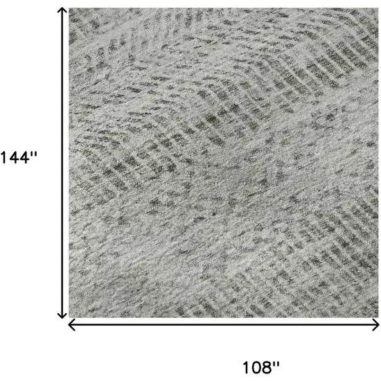 Gray Charcoal And Silver Striped Washable Area Rug With UV Protection Photo 8