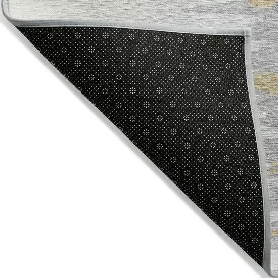 Gray Charcoal And Tan Abstract Washable Indoor Outdoor Area Rug Photo 4
