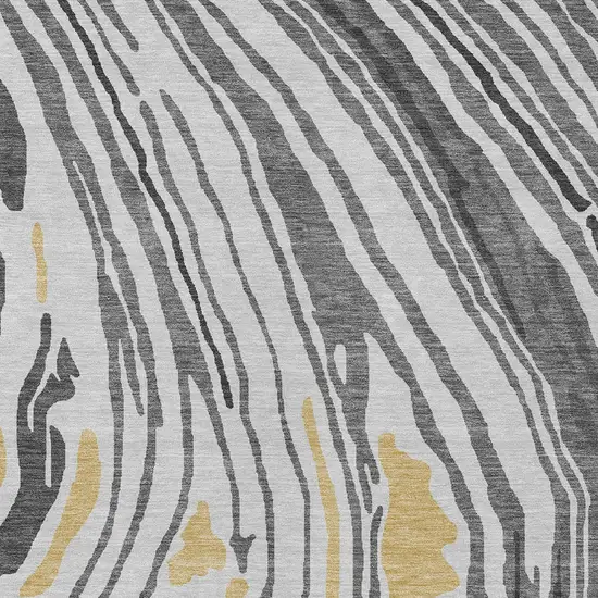 Gray Charcoal And Tan Abstract Washable Indoor Outdoor Area Rug Photo 6