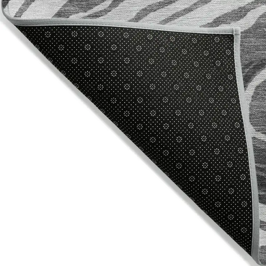 Gray Charcoal And Tan Abstract Washable Indoor Outdoor Area Rug Photo 3