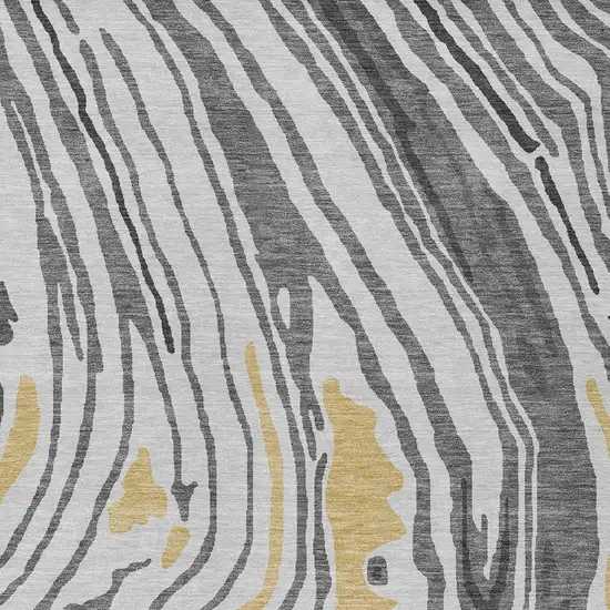 Gray Charcoal And Tan Abstract Washable Indoor Outdoor Area Rug Photo 6