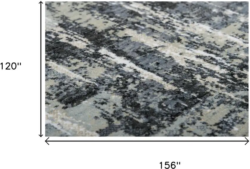 Gray Charcoal Beige And Ivory Abstract Hand Carved Handmade Area Rug Photo 7