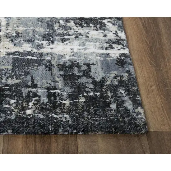 Gray Charcoal Beige And Ivory Abstract Hand Carved Handmade Area Rug Photo 4