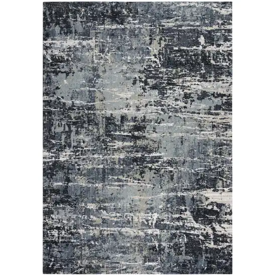 Gray Charcoal Beige And Ivory Abstract Hand Carved Handmade Area Rug Photo 3