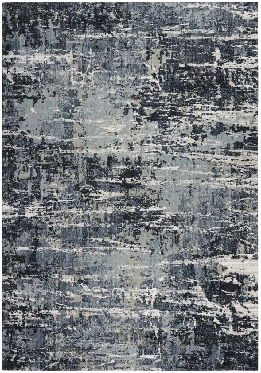 Gray Charcoal Beige And Ivory Abstract Hand Carved Handmade Area Rug Photo 3
