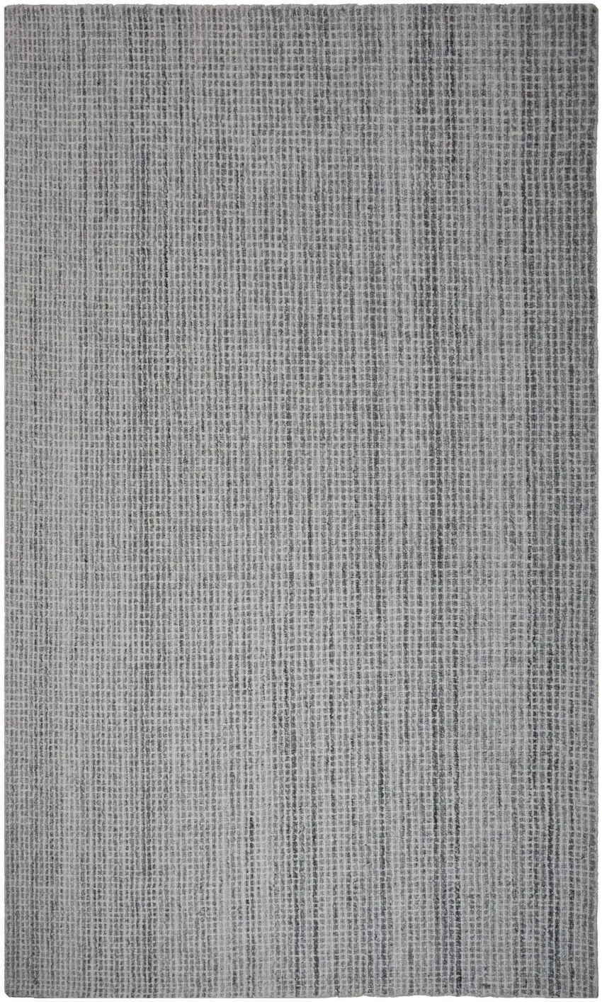 Gray Charcoal Light Gray And Ivory Wool Hand Tufted Area Rug Photo 2