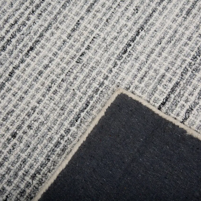 Gray Charcoal Light Gray And Ivory Wool Hand Tufted Area Rug Photo 4