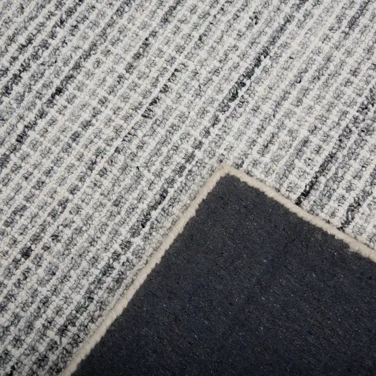 Gray Charcoal Light Gray And Ivory Wool Hand Tufted Area Rug Photo 3