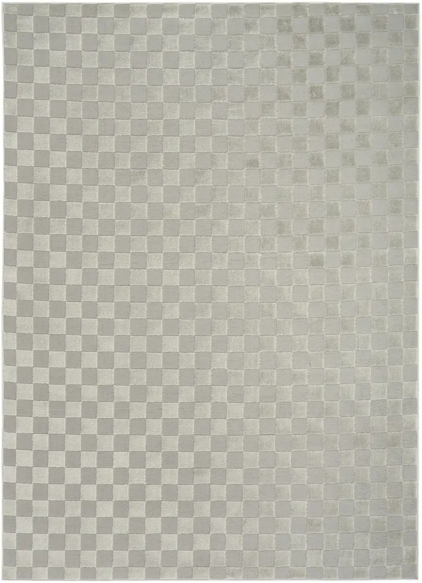 Gray Checkered Area Rug Photo 8