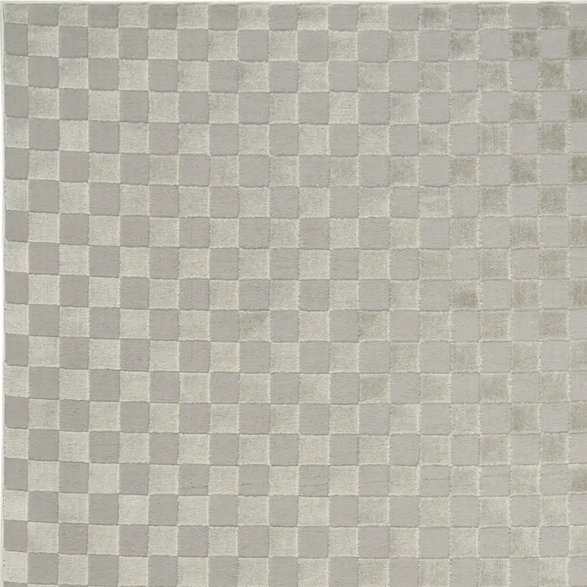 Gray Checkered Area Rug Photo 9