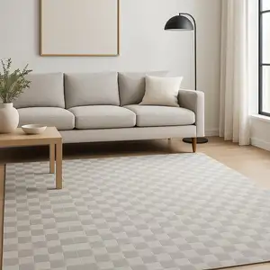 Photo of Gray Checkered Area Rug