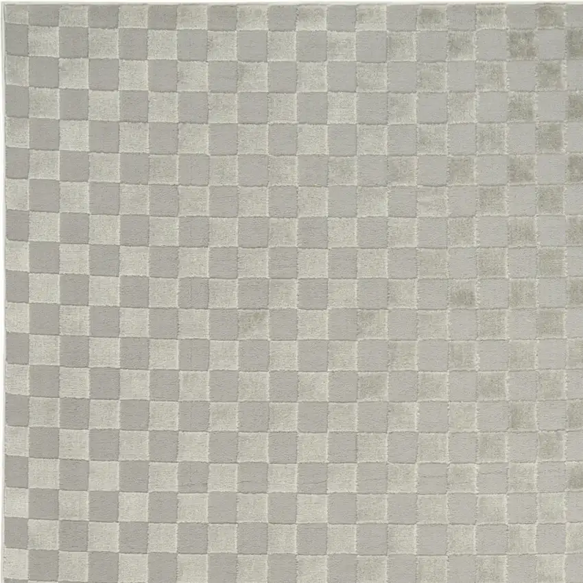 Gray Checkered Area Rug Photo 8