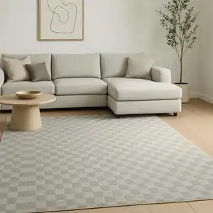Photo of Gray Checkered Area Rug
