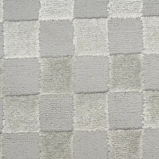 Gray Checkered Area Rug Photo 3