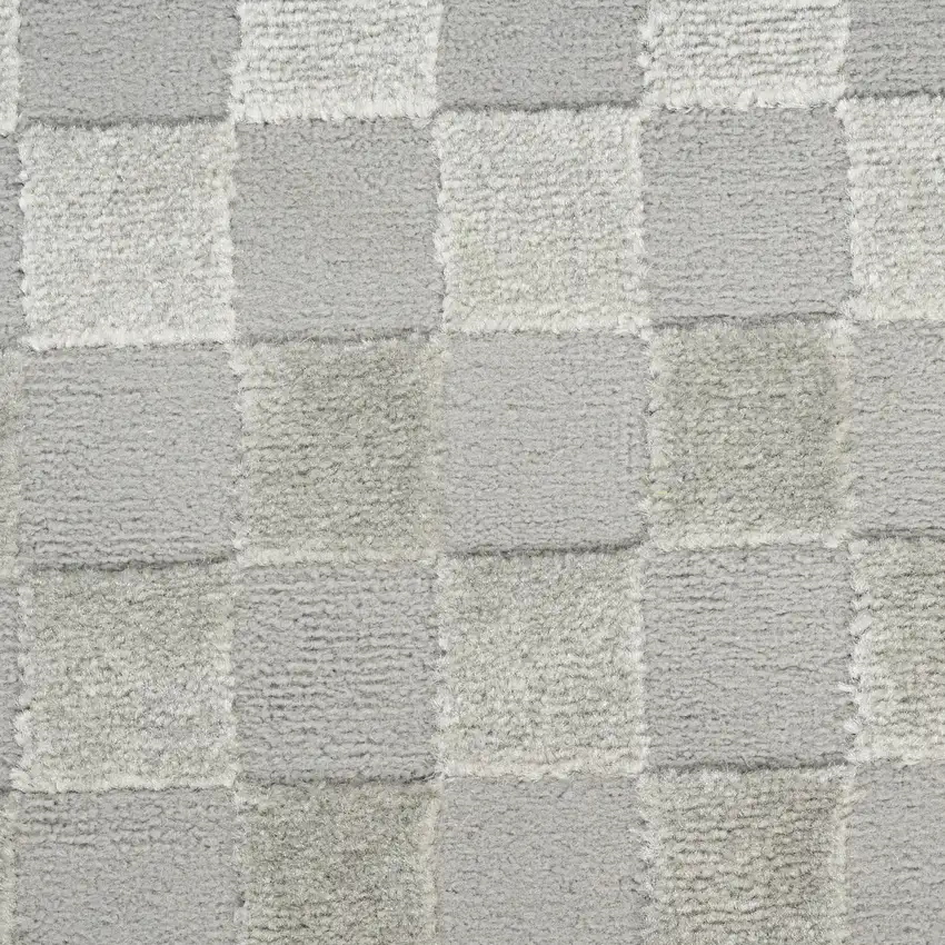 Gray Checkered Area Rug Photo 3
