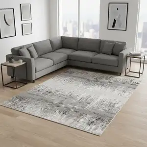Photo of Gray Checkered Area Rug