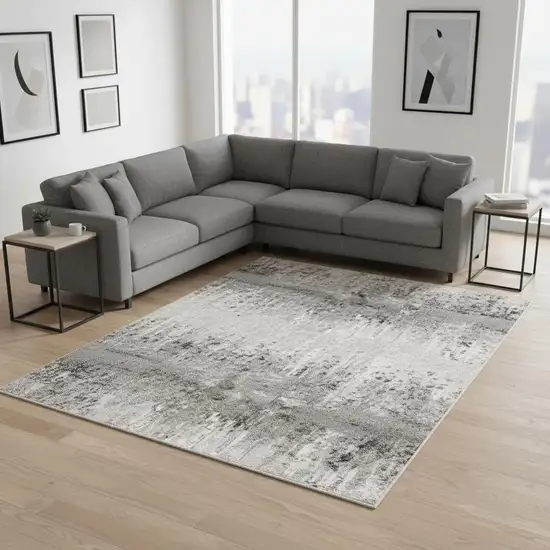 Gray Checkered Area Rug Photo 1