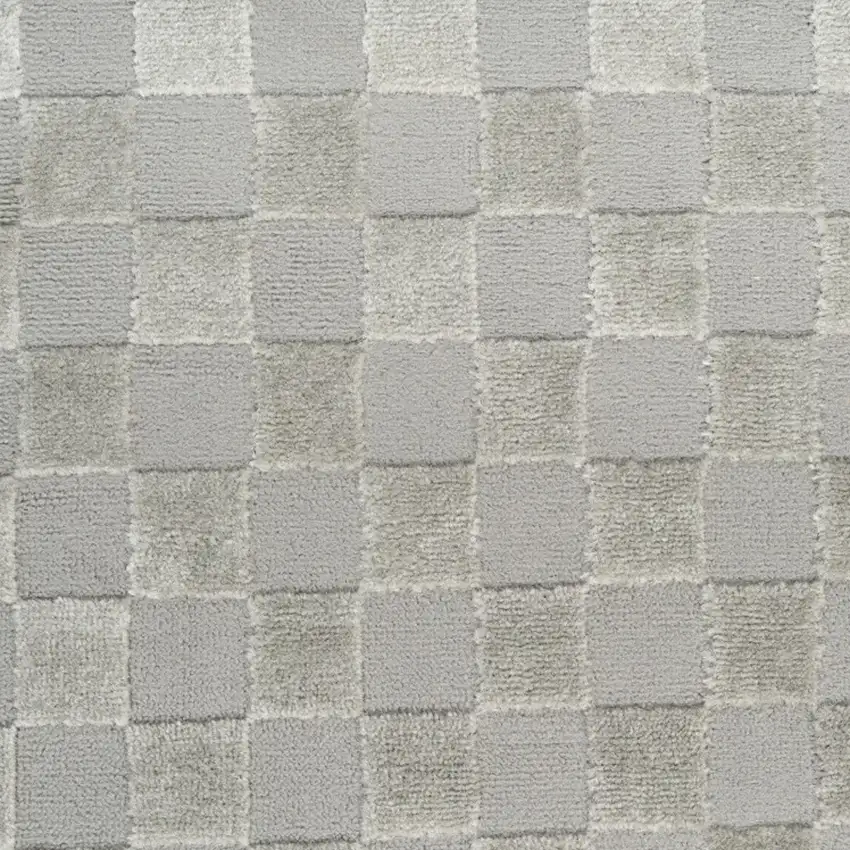 Gray Checkered Area Rug Photo 9
