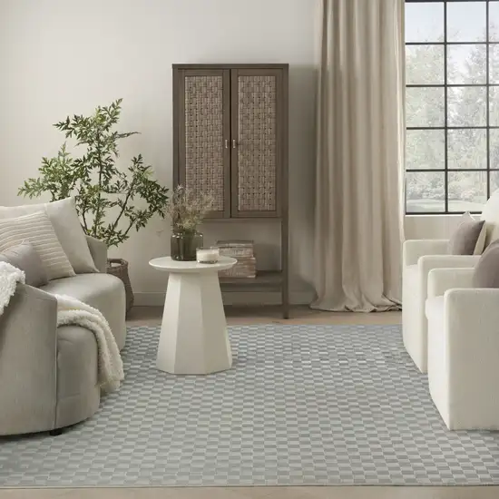 Gray Checkered Area Rug Photo 6