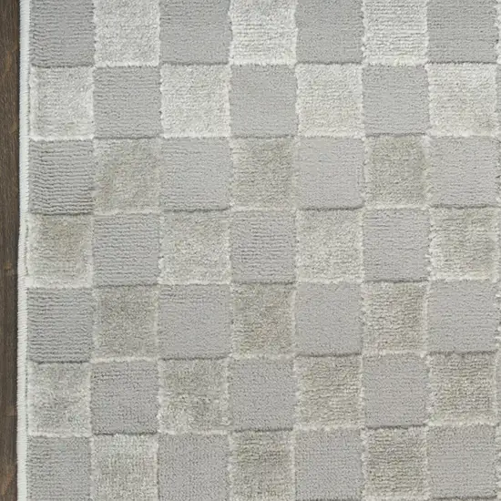 Gray Checkered Area Rug Photo 9