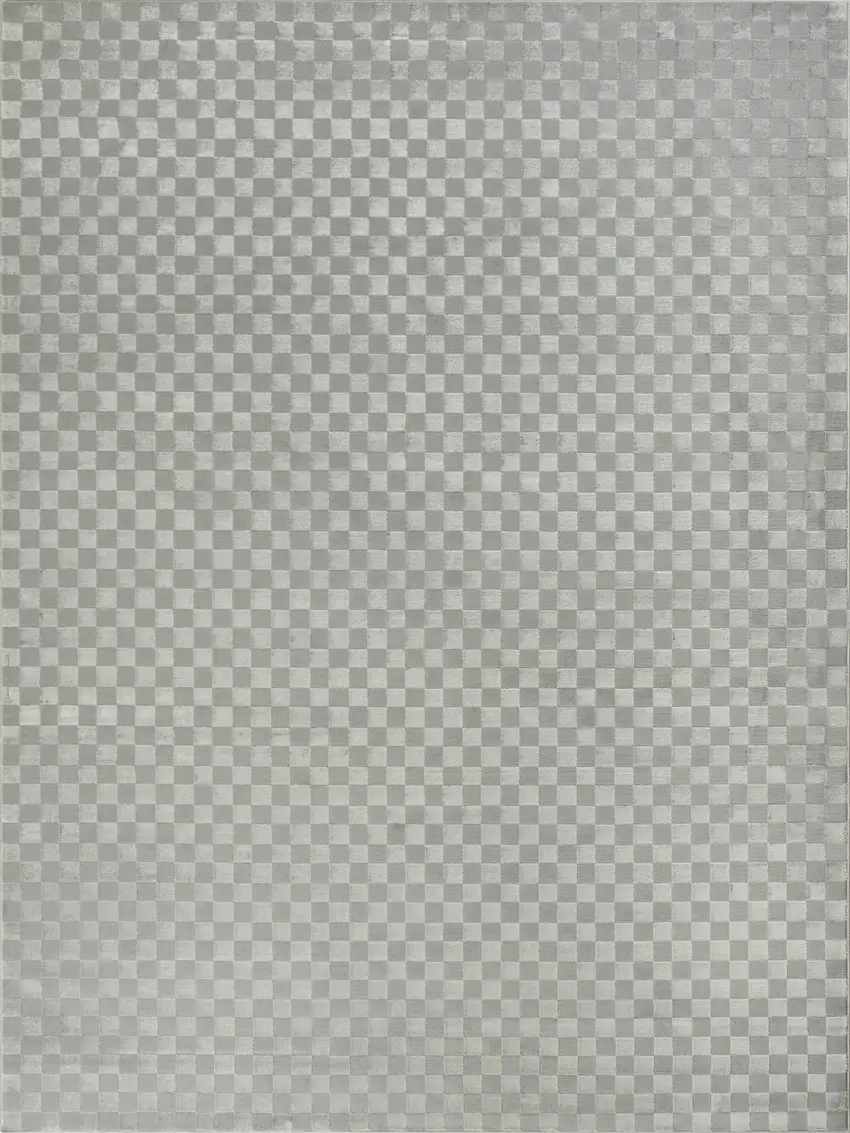 Gray Checkered Area Rug Photo 8