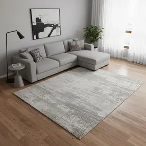 Photo of Gray Checkered Area Rug
