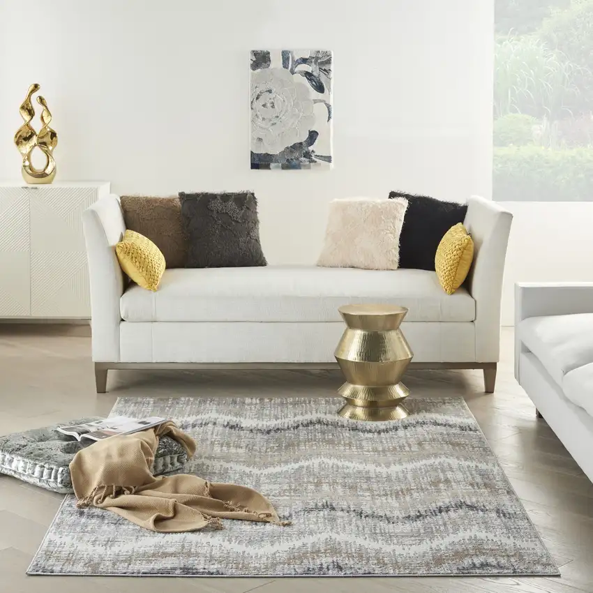 Gray Chevron Area Rug Photo 5