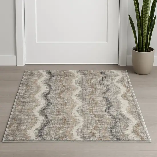 Gray Chevron Area Rug Photo 1