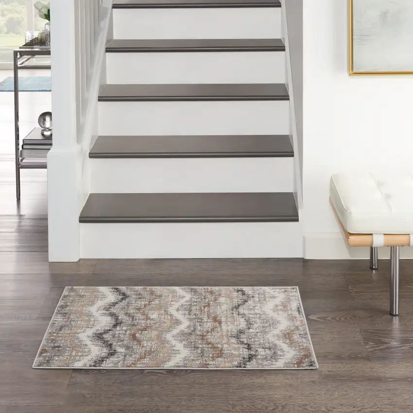 Gray Chevron Area Rug Photo 5